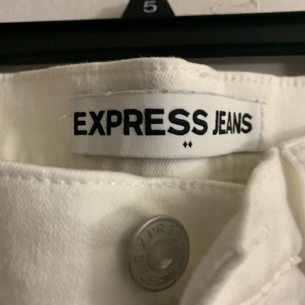 White distressed Expeess Jeans